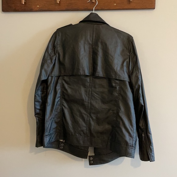 Coated Linen (faux leather) Moto Jacket - Picture 3 of 3